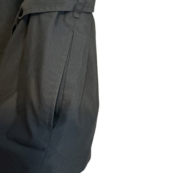 Eddie Bauer Black Cotton Single Breasted Belted Trench Jacket M Lightweight - Picture 7 of 10